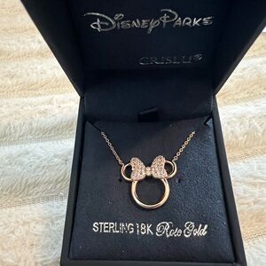 NEW Minnie Mouse Rose Gold Necklace by CRISLU